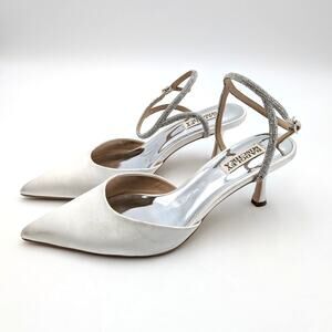 Badgley Mischka Kamilah Pointed Toe Heels Women's Soft White Size US7.5 EU38